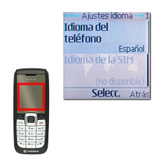 Vaya a Idioma del teléfono y pulse la tecla de navegación.