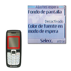 Vaya a Color de fuente en modo de espera y pulse la tecla de navegación.