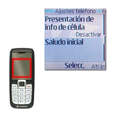 Vaya a Saludo inicial y pulse la tecla de navegación.