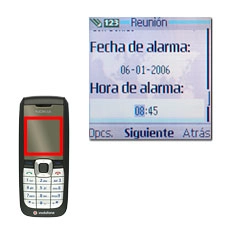 Vaya a Hora de alarma e introduzca la hora de la alarma.