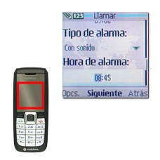 Vaya a Hora de alarma e introduzca la hora de la alarma.