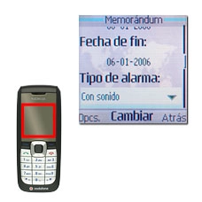 Elija Tipo de alarma y pulse la tecla de navegación.