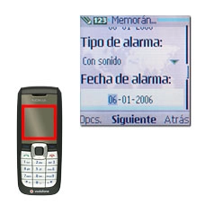 Vaya a Fecha de alarma e introduzca la fecha de la alarma.