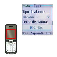 Vaya a Fecha de alarma e introduzca la fecha de la alarma.