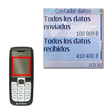 Todos los datos recibidosEn cada categoría aparece la cantidad de bytes que se ha enviado y recibido.