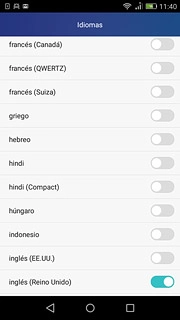 Pulsa el idioma deseado hasta que la pantalla muestre que el idioma está seleccionado.