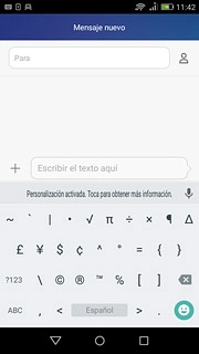 Pulsa ABC para regresar a la escritura de letras.
