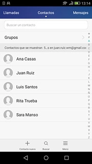 Pulsa el contacto deseado.Los detalles del contacto aparecen ahora en la pantalla.