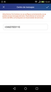 Introduce +34607003110 y pulsa el icono de aceptar.