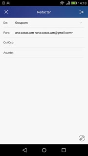 Pulsa Asunto e introduce el asunto del correo electrónico.