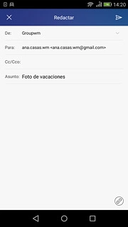 Pulsa en el campo de escritura y escribe el texto del correo electrónico.