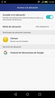 Pulsa Acceder a mi ubicación para activar o desactivar la función.