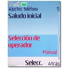 Vaya a Selección de operador y pulse la tecla de navegación.