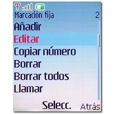 Vaya a Editar y pulse la tecla de navegación.