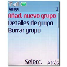 Vaya a Añad. nuevo grupo y pulse la tecla de navegación.
