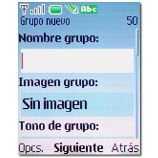 Vaya a Nombre grupo e introduzca un nombre para el grupo.