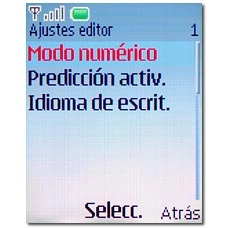 Vaya a Modo numérico y pulse la tecla de navegación.Escriba los números deseados.