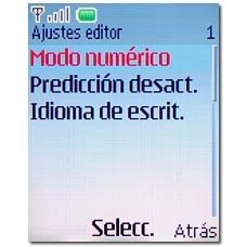 Vaya a Modo numérico y pulse la tecla de navegación.Escriba los números deseados.