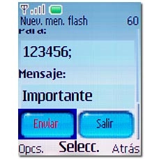 Vaya a Enviar y pulse la tecla de navegación.