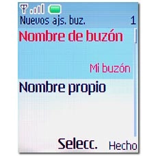 Vaya a Nombre de buzón y pulse la tecla de navegación.