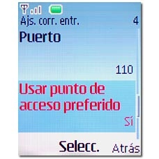 Vaya a Usar punto de acceso preferido y pulse la tecla de navegación.