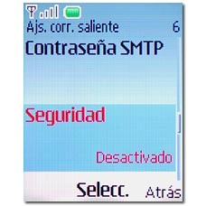 Vaya a Seguridad y pulse la tecla de navegación.