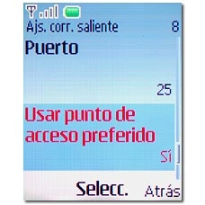 Vaya a Usar punto de acceso preferido y pulse la tecla de navegación.