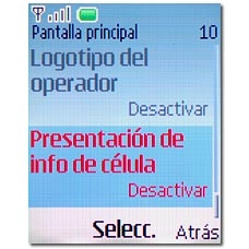 Vaya a Presentación de info de célula y pulse la tecla de navegación.