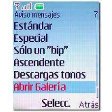 Si selecciona Abrir Galería: