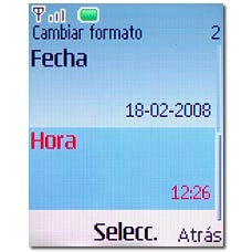 Vaya a Hora y pulse la tecla de navegación.