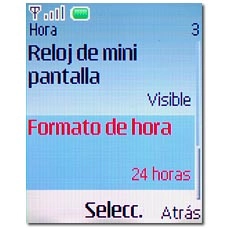 Vaya a Formato de hora y pulse la tecla de navegación.