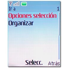 Elija uno de los ajustes siguientes:Opciones selección, véase 2a.