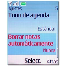 Borrar notas automáticamente, véase 3e.