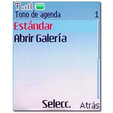 Elija Estándar o Abrir Galería y pulse la tecla de navegación.