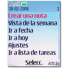 Vaya a Crear una nota y pulse la tecla de navegación.