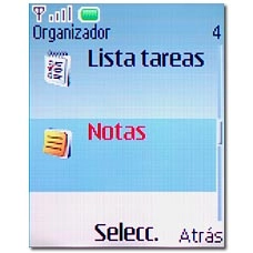Vaya a Notas y pulse la tecla de navegación.