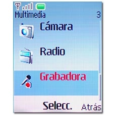 Vaya a Grabadora y pulse la tecla de navegación.