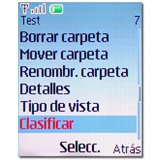 Vaya a Clasificar y pulse la tecla de navegación.