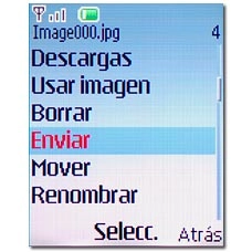 Vaya a Enviar y pulse la tecla de navegación.