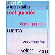 Vaya a Configuración y pulse la tecla de navegación.