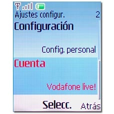 Vaya a Cuenta y pulse la tecla de navegación.