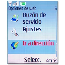 Vaya a Ir a dirección y pulse la tecla de navegación.