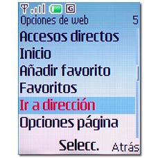 Vaya a Ir a dirección y pulse la tecla de navegación.