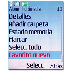 Vaya a Favorito nuevo y pulse la tecla de navegación.