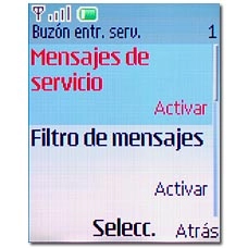 Vaya a Mensajes de servicio y pulse la tecla de navegación.