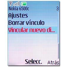 Vaya a Vincular nuevo di... y pulse la tecla de navegación.