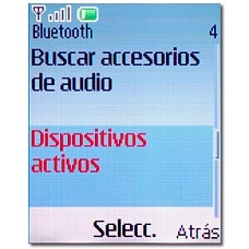 Vaya a Dispositivos activos y pulse la tecla de navegación.