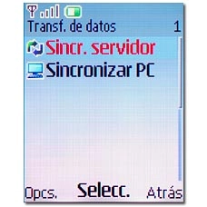 Vaya a Sincr. servidor y pulse la tecla de navegación.