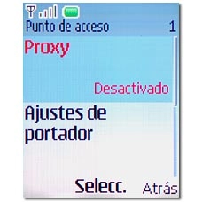 Vaya a Proxy y pulse la tecla de navegación.