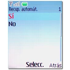 Elija Sí o No y pulse la tecla de navegación.